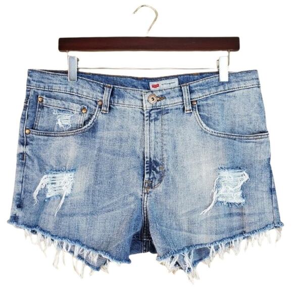 Wrangler Custom Distressed High Rise Cutoff Shorts